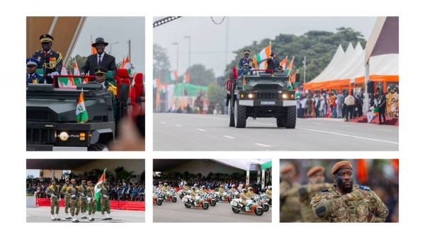 Côte d’Ivoire : Alassane Ouattara préside la cérémonie de défilé militaire du 65ème anniversaire à Bouaké