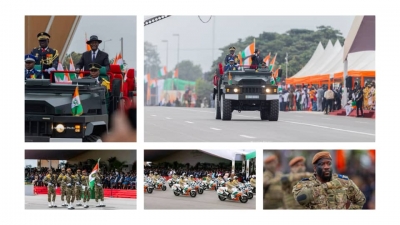 Côte d’Ivoire : Alassane Ouattara préside la cérémonie de défilé militaire du 65ème anniversaire à Bouaké