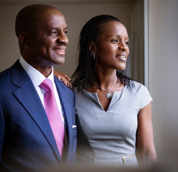Le richissime homme d&#039;affaires ivoirien Jean Kacou Diagou et sa fille Janine Diagou (Photo : NSIA Groupe)
