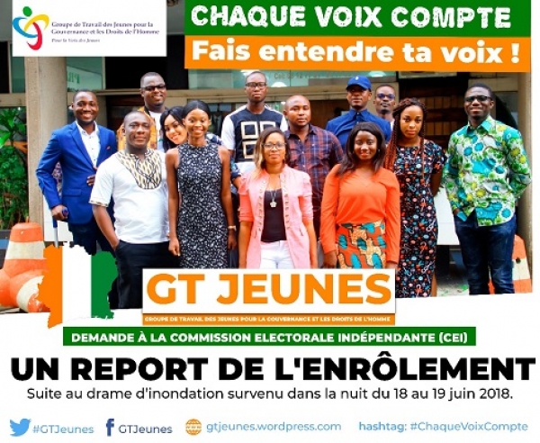 Côte d’Ivoire : le GT Jeunes propose une prorogation de la date limite de la révision de la liste électorale.