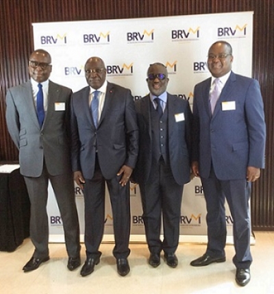 Paul Koffi Koffi et les dirigeants de la BRVM &agrave; Duba&iuml;