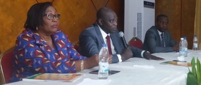 Le pr&eacute;sident de l'ANRMP, Coulibaly Non Karna, intervenant lors de la s&eacute;ance de restitution des audits 2014