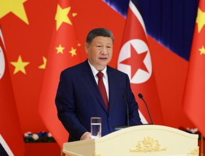 Retour de Xi Jinping &agrave; Beijing apr&egrave;s sa visite d'Etat en RPDC