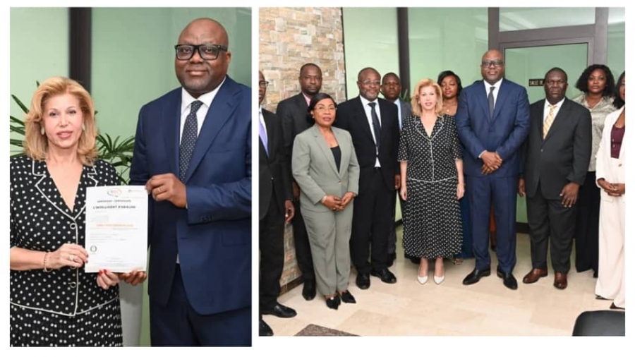 La Première Dame félicite l’Intelligent d’Abidjan pour sa certification internationale