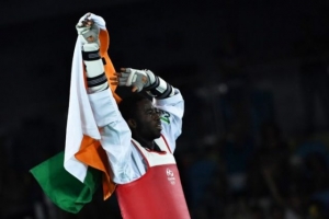 Le taekwondoin ivoirien Cheick Cissé, champion olympique en titre est de la délégation ivoirienne en Corée