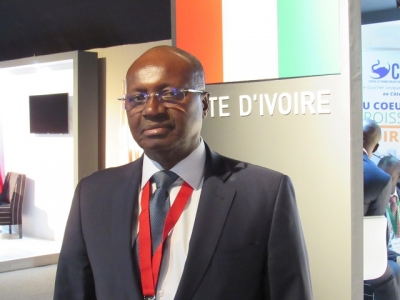 Le président de la chambre de commerce et d&#039;industrie de Côte d&#039;Ivoire, M. Faman Touré, le 16 mars 2017 à la 5ème édition du FIAD à Casablanca