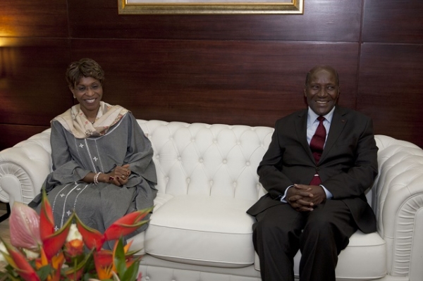 La Représentante spéciale du Secrétaire général des Nations Unies pour la Côte d’Ivoire Mme Aïchatou Mindaoudou en audience avec le Premier ministre, Daniel Kablan Duncan, le 1er août 2016 