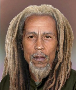 Bob Marley aurait aujourd’hui 70 ans. Un artiste s’est essayé à le représenter son apparence s’il était toujours en vie. (source : http://www.vintagemakeup.fr/chanteurs-disparus-ressuscites/)