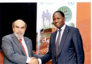 e ministre Sangafowa Coulibaly et le DG de la FAO, José Graziano da Silva (Archives)