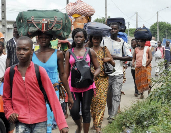 Des déplacés de guerre durant la crise ivoirienne (Photo CICR)