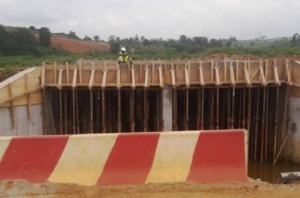 Une vue du chantier du pont sur la Djibi