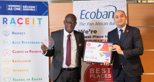 Ecobank remporte le prix du Meilleur Employeur d’Afrique en 2022