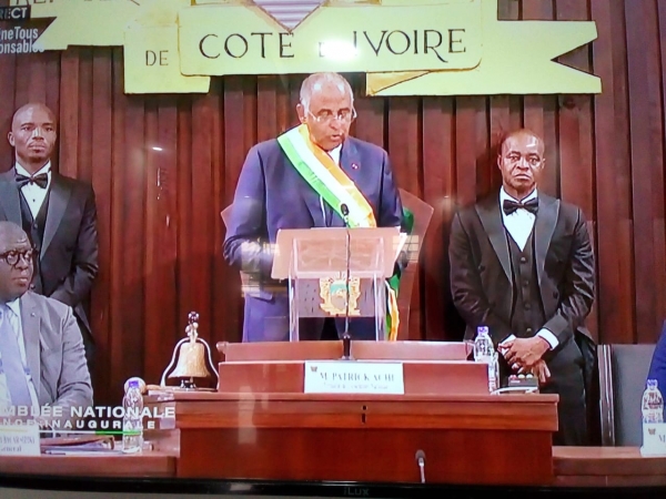Côte d’Ivoire : Achi Patrick, candidat du RHDP, élu nouveau président de l’Assemblée nationale, avec 84,98 % des voix