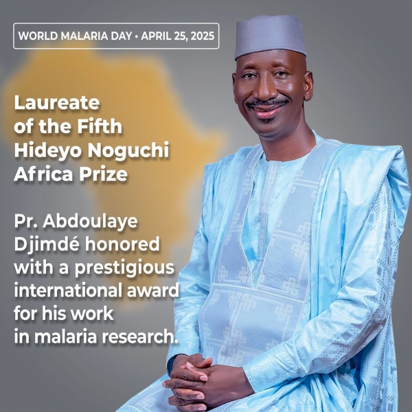 Lutte contre le paludisme : le prix international Hideyo Noguchi pour l'Afrique attribué au chercheur malien Abdoulaye Djimdé